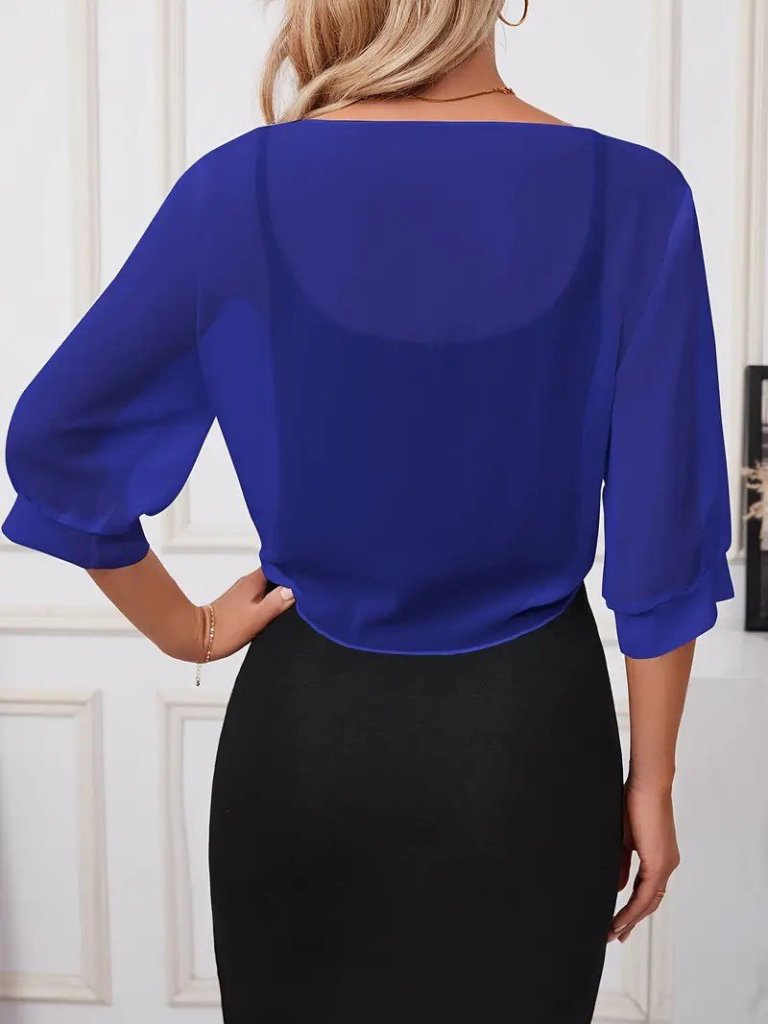 Kadın Truvakar Kol önden Bağlamalı Kısa şifon Bolero Ceket