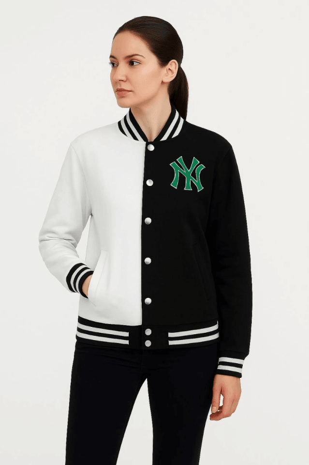 İki İplik Nakış İşlemeli Kolej Çeket- Siyah