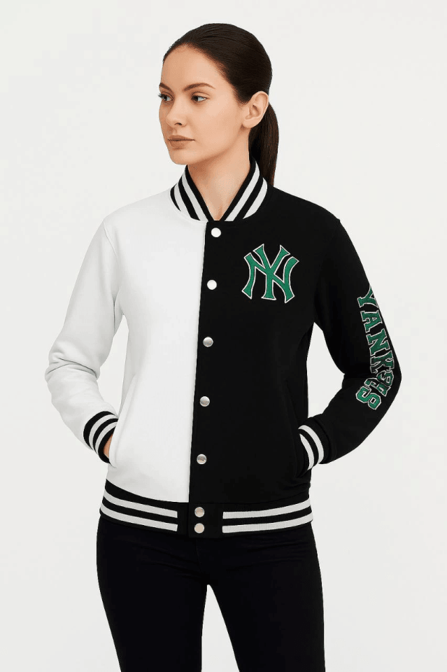 İki İplik Nakış İşlemeli Kolej Çeket- Siyah