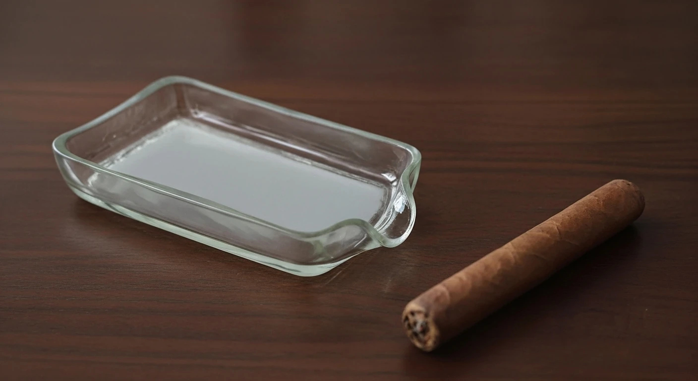 Cigar Rest – El Yapımı Cam Puro Küllük - Şeffaf