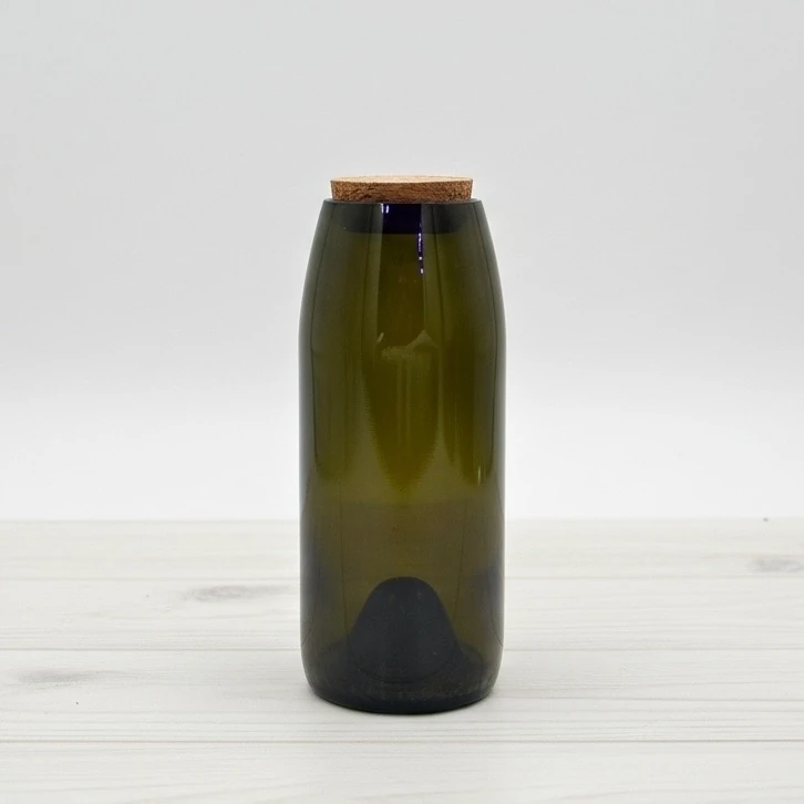 NatureCap – Mantar Kapaklı Upcycle Cam Kavanoz - Koyu Yeşil