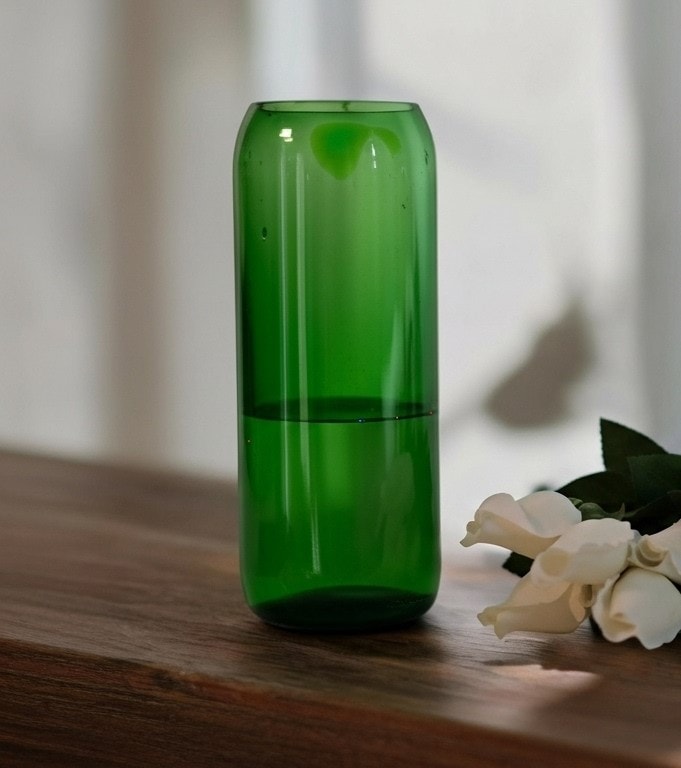 Verde - Upcycle Silindir Cam Vazo