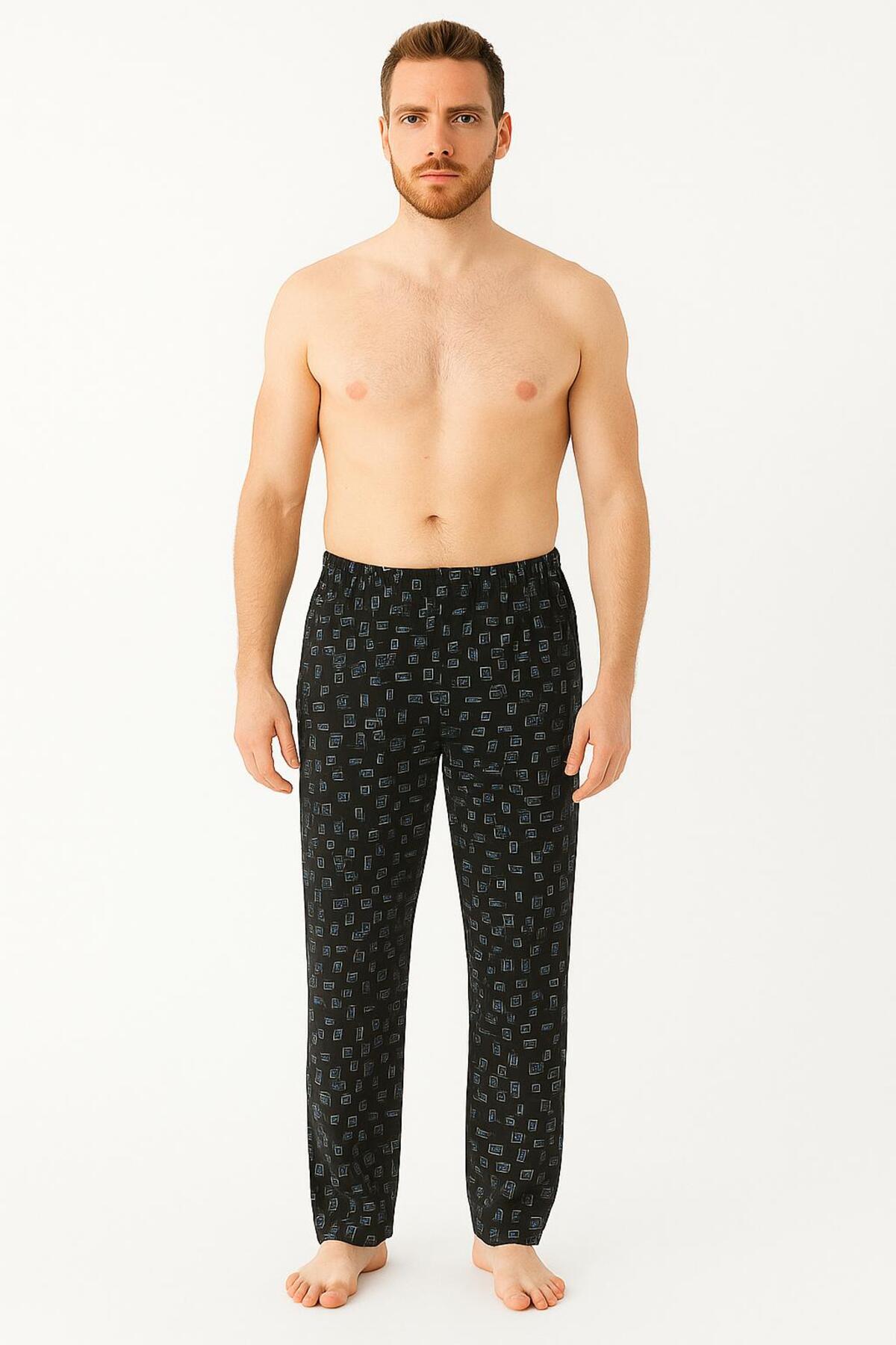 ERKEK PİJAMA ALTI LACİVERT DESENLİ
