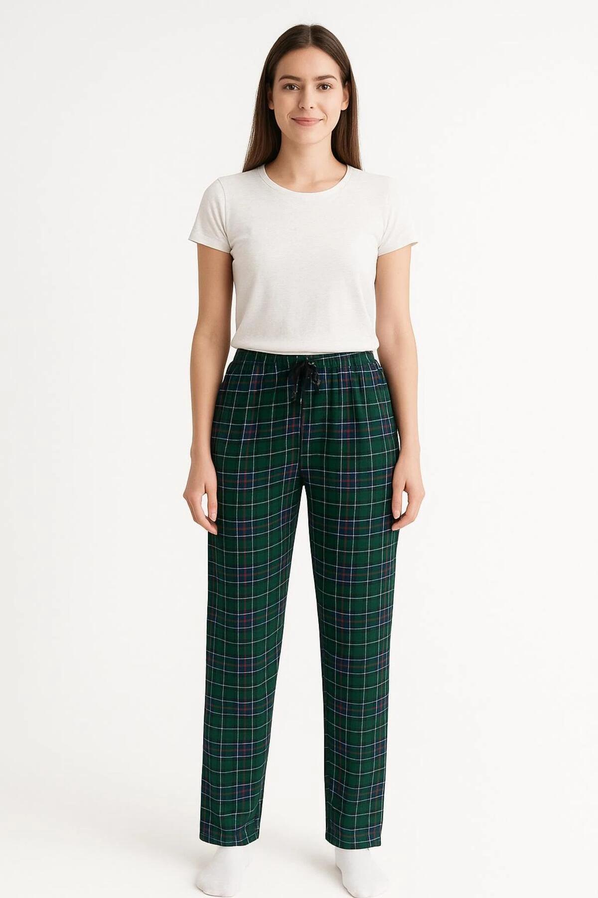 KADIN PİJAMA ALTI YEŞİL DESENLİ