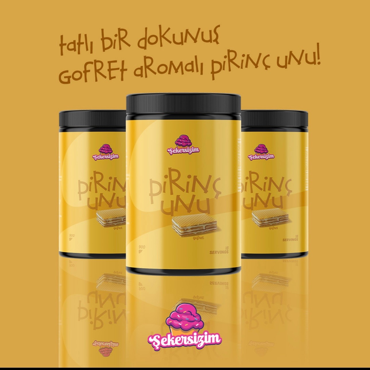 ŞEKERSİZİM GOFRETLİ PİRİNÇ UNU 900 GR