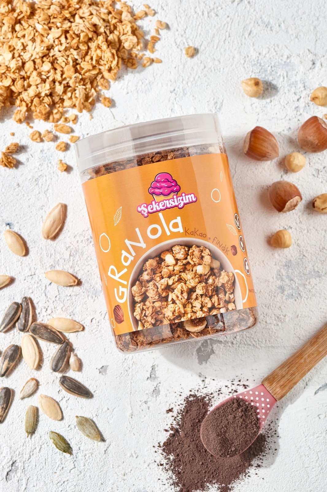 ŞEKERSİZİM FINDIK KAKAO GRANOLA 350 GR