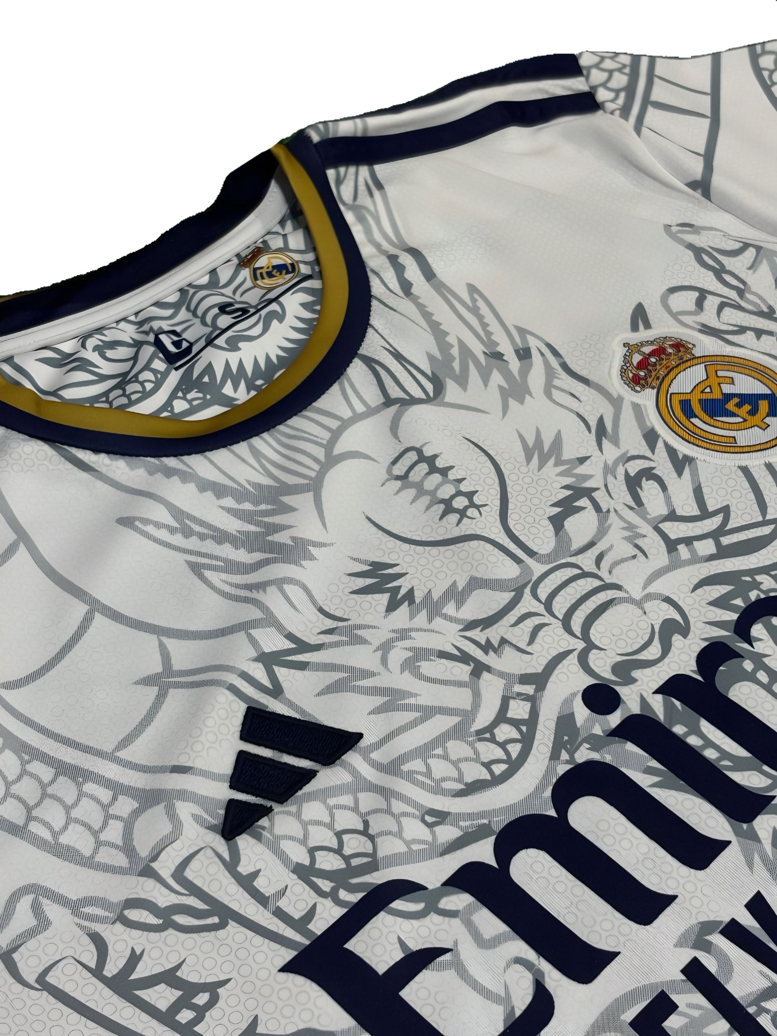 Real Madrid 2023-2024 Üçüncü Özel Üretim Forması (Beyaz Ejderha Desenli)