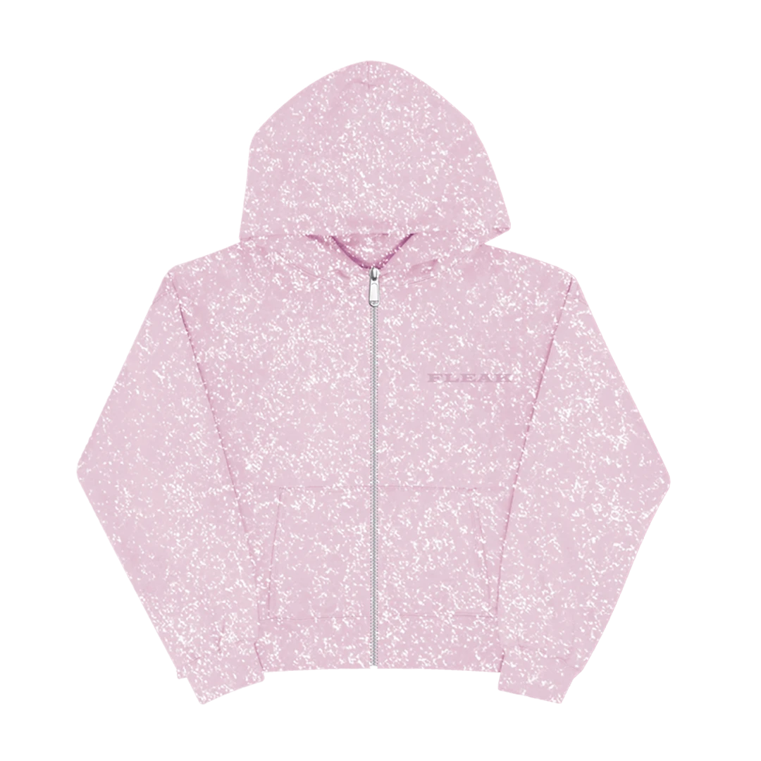 FLEAK Glittery Simli Fermuarlı Hoodie | Pembe