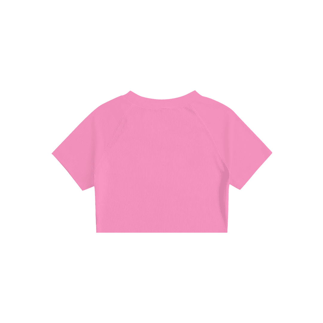 Rhinestone "Fleakkitty" Crop Short Takım | Sugar Pink