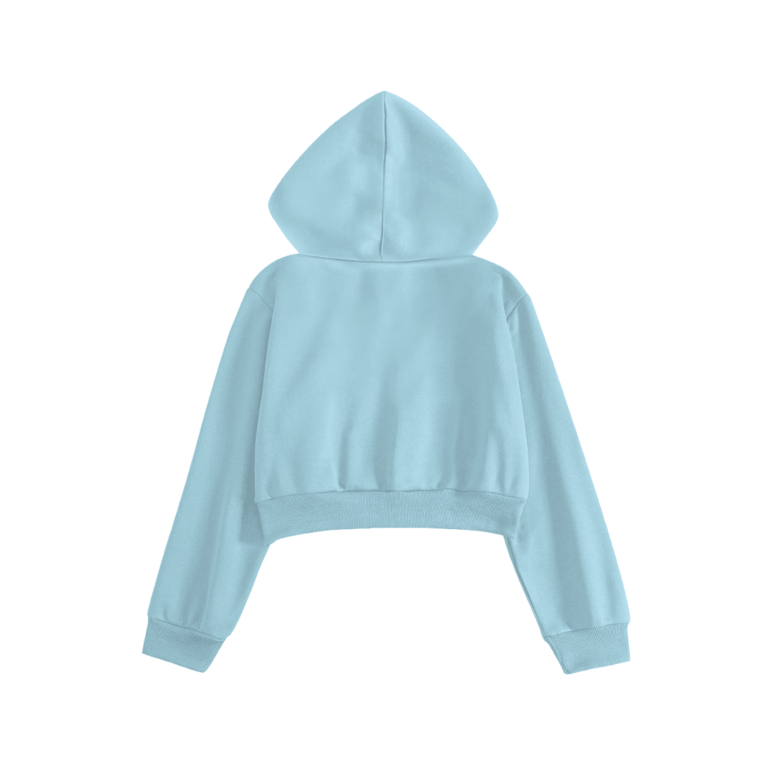 Rhinestone "Revenge" Crop Hoodie Takım | Sugar Blue V2