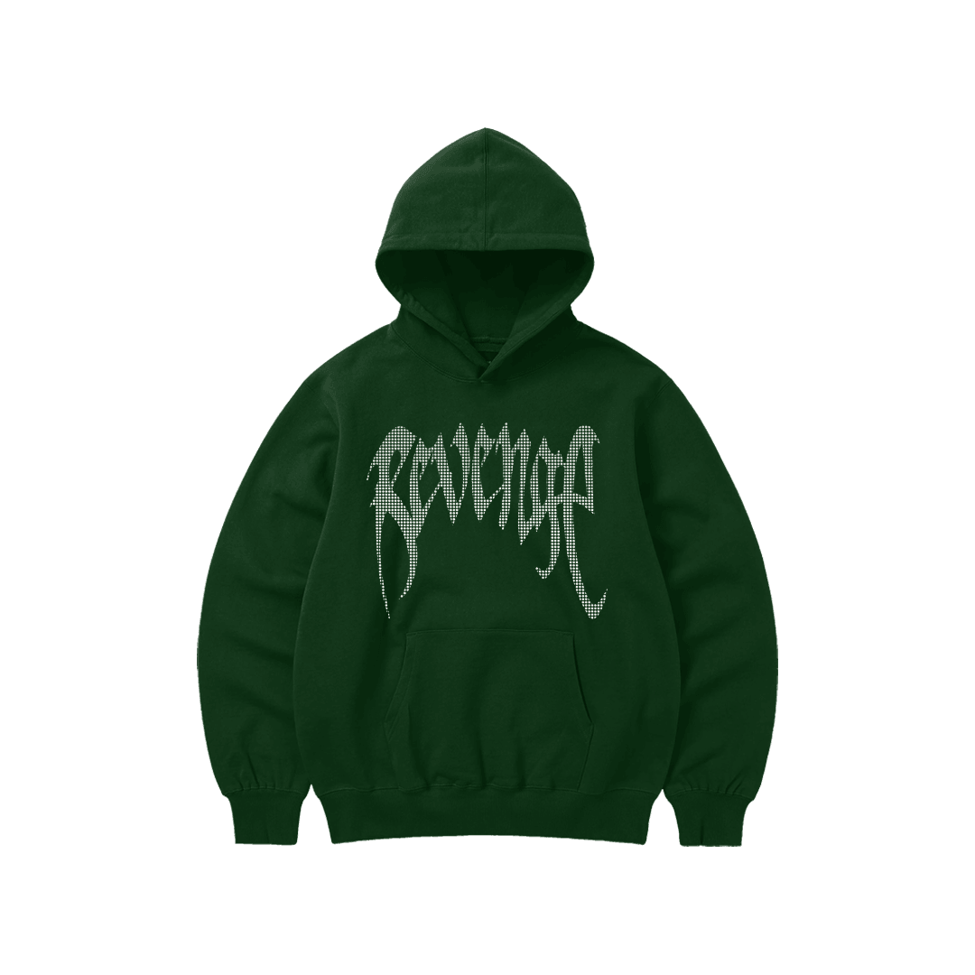 Rhinestone "Revenge" Hoodie | Green