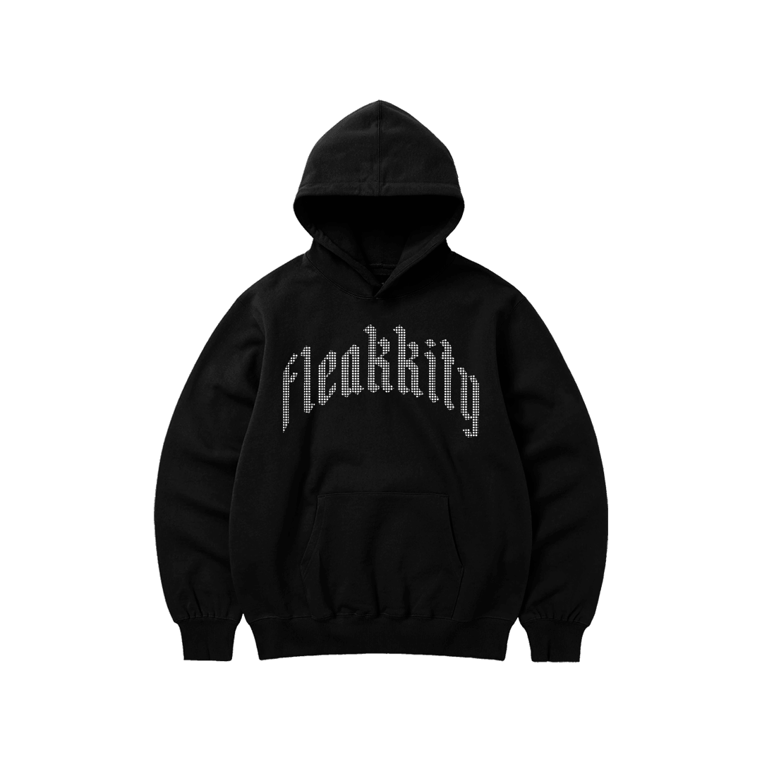 Rhinestone "Fleakkity" Hoodie Takım | Black