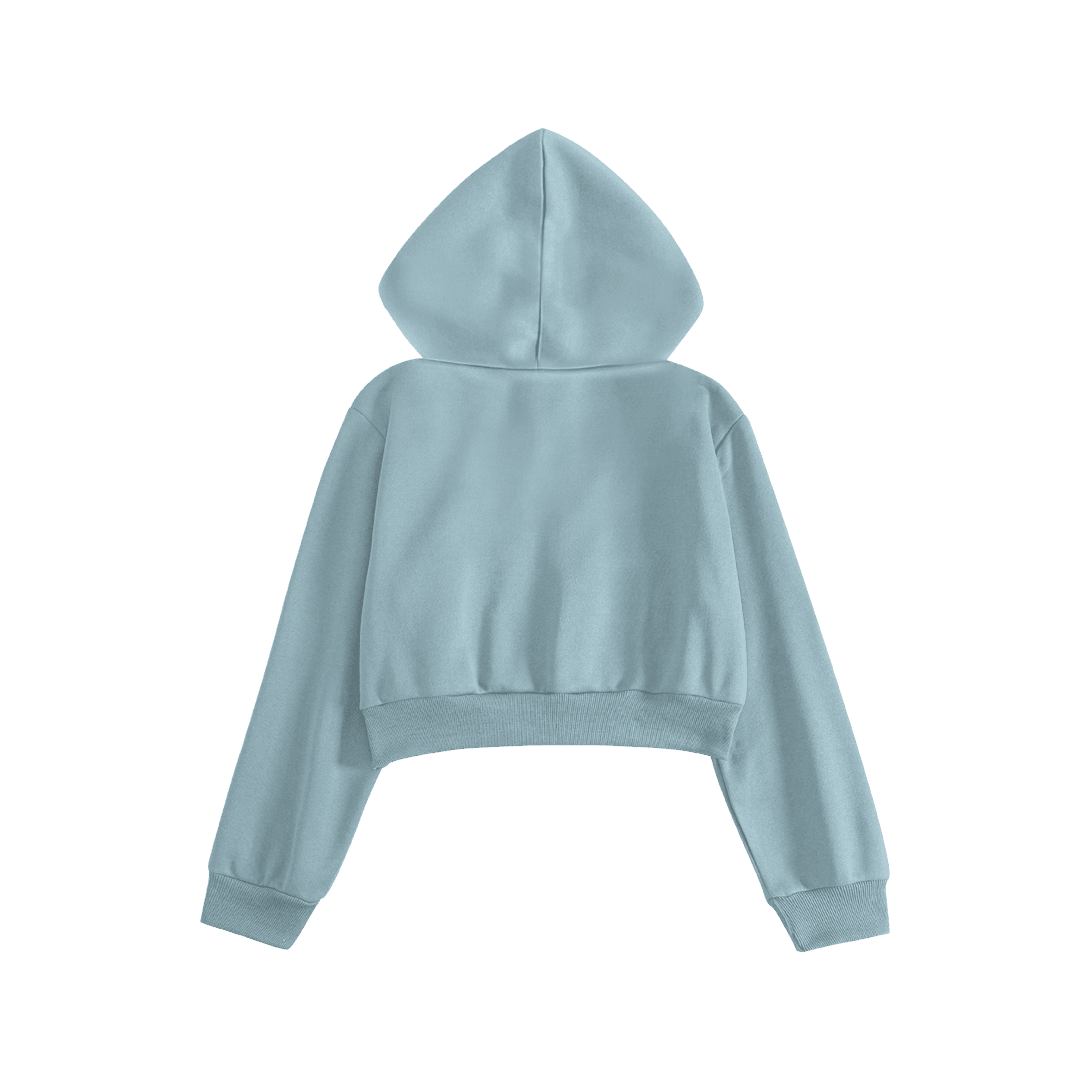 Rhinestone "Revenge" Crop Hoodie | Sugar Blue
