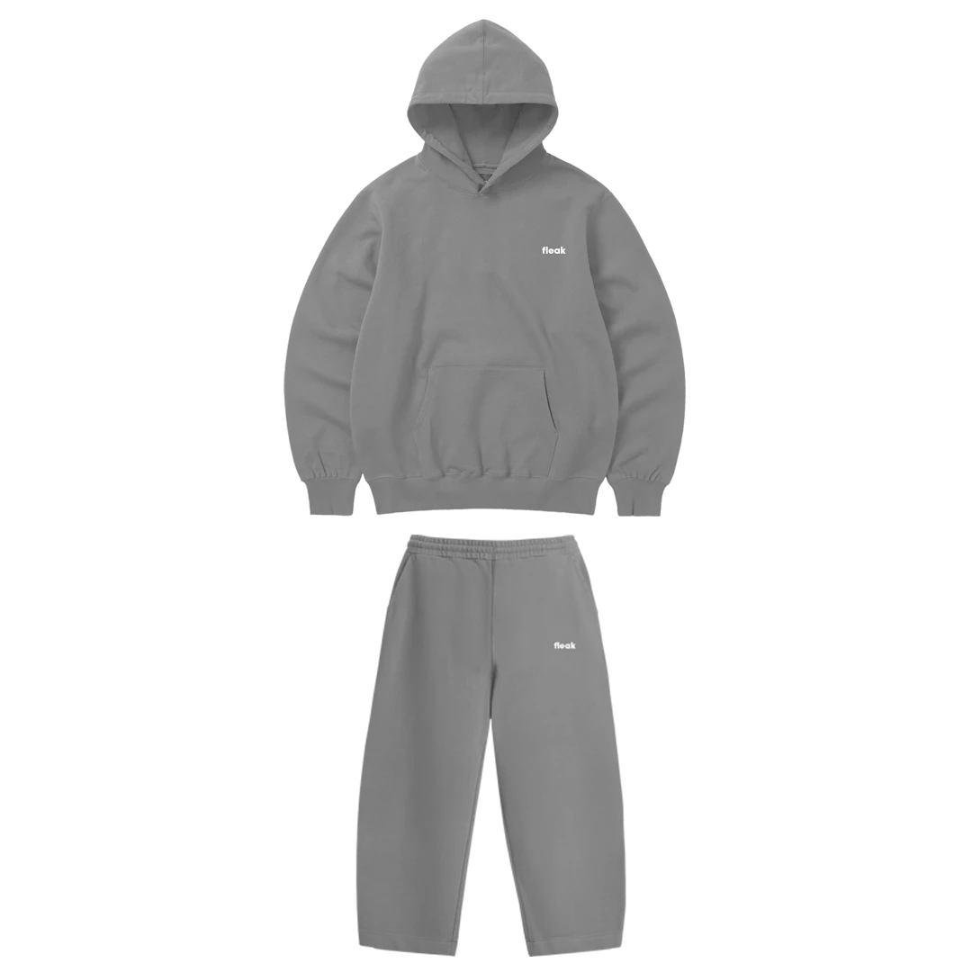 FleakBasic Oversize Hoodie Takım | Gri 