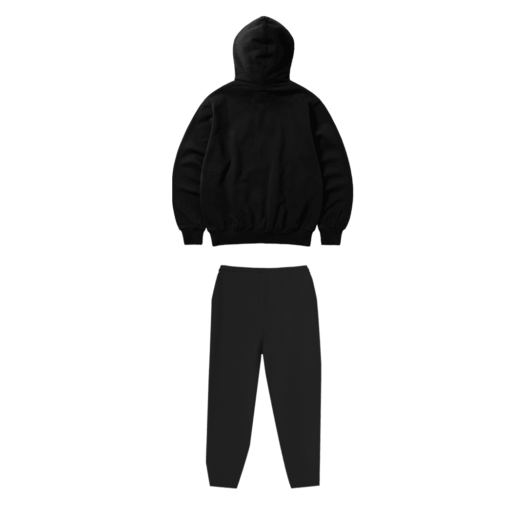Rhinestone "Revenge" Hoodie Takım | Black White