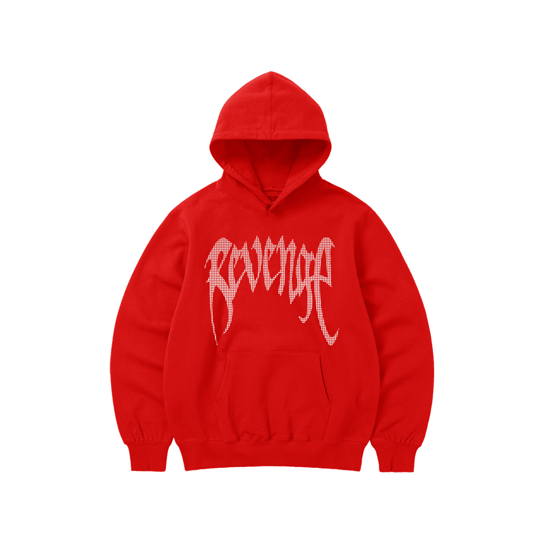 Rhinestone "Revenge" Hoodie | Red