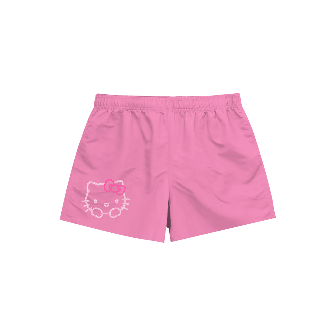 Rhinestone "Fleakkitty" Crop Short Takım | Sugar Pink