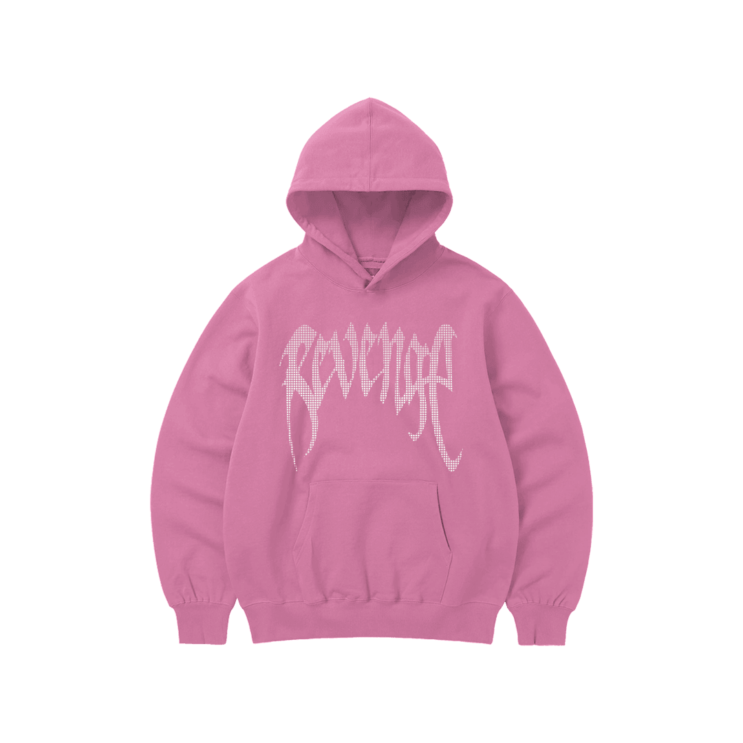 Rhinestone "Revenge" Hoodie | Sugar Pink