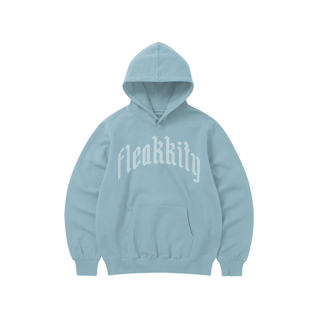 Rhinestone "Fleakkity" Hoodie Takım | Sugar Blue