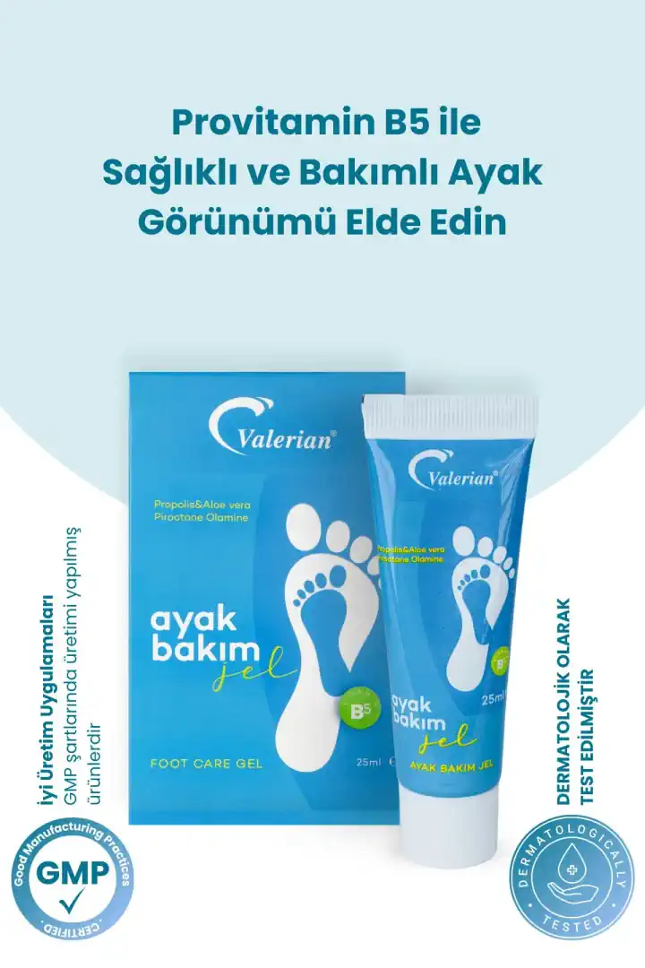 Valerian Ayak Bakım Jeli 25 ml – Ayak Kokusu, Mantar ve Tırnak Mantarına Karşı Bitkisel Bakım Desteği