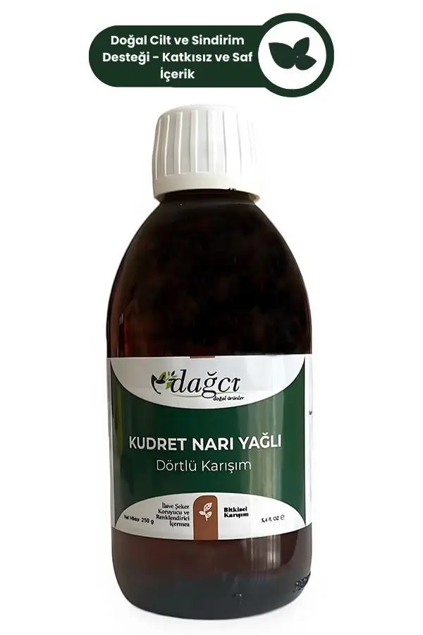 Kudret Narı Yağlı Dörtlü Karışım 250 g – Mide ve Cilt Konforuna Bitkisel Destek, Soğuk Sıkım Yağ Formülü