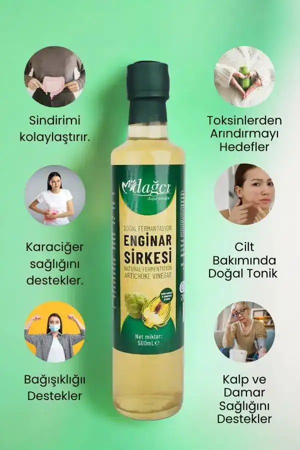 Enginar Sirkesi 500 ml – Doğal Fermantasyon, Karaciğer ve Detox Desteği