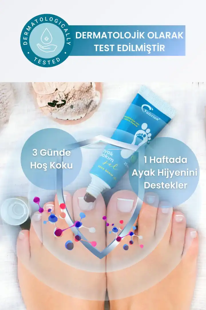 Valerian Ayak Bakım Jeli 25 ml – Ayak Kokusu, Mantar ve Tırnak Mantarına Karşı Bitkisel Bakım Desteği