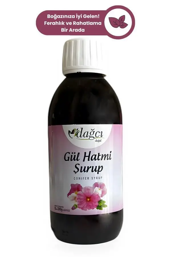 Gül Hatmi Bitkisel Şurup – Boğaz Rahatlatıcı, Propolis, Zencefil ve Kekik Özlü Formül