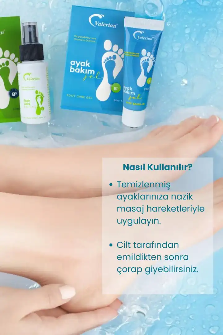 Valerian Ayak Bakım Jeli 25 ml – Ayak Kokusu, Mantar ve Tırnak Mantarına Karşı Bitkisel Bakım Desteği