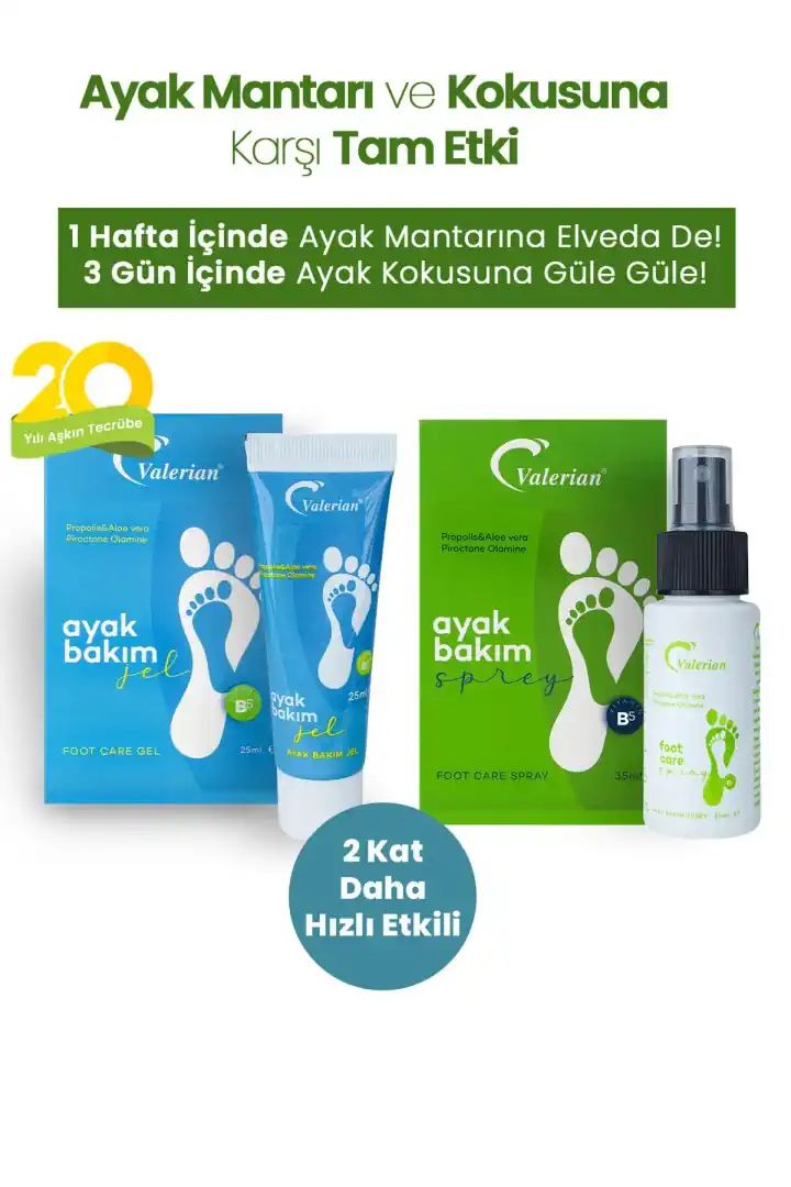 Valerian Ayak Bakım Paketi - Doğal Jel ve Sprey ile Tam Koruma ve Ferahlık