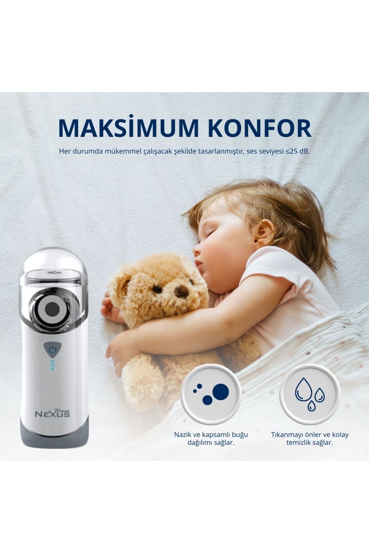 Direct NEXUS Yetişkinler Ve Çocuklar Için Şarj Edilebilir Taşınabilir Mesh Nebulizatör