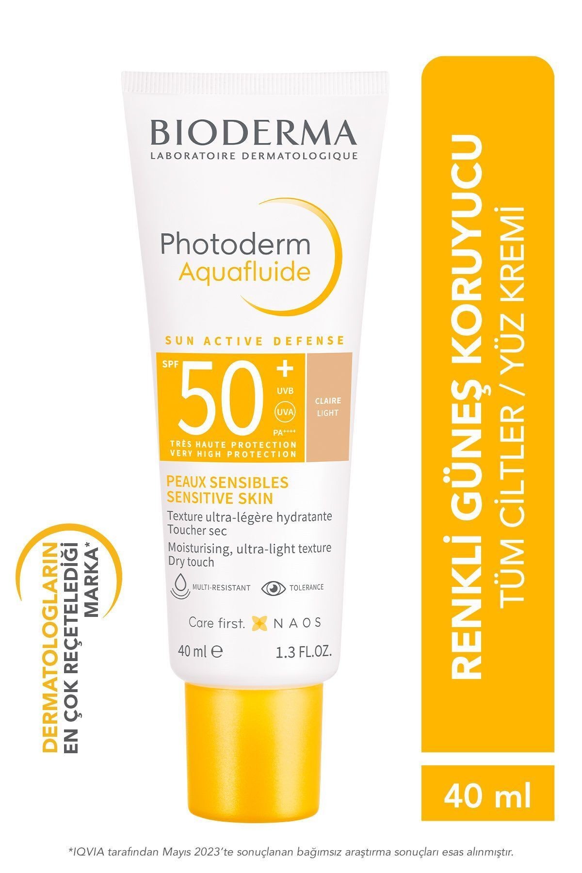 Bioderma Photoderm Aquafluid Light SPF50+ Tüm Ciltler için Yüksek Korumalı Renkli Güneş Kremi 40 ml
