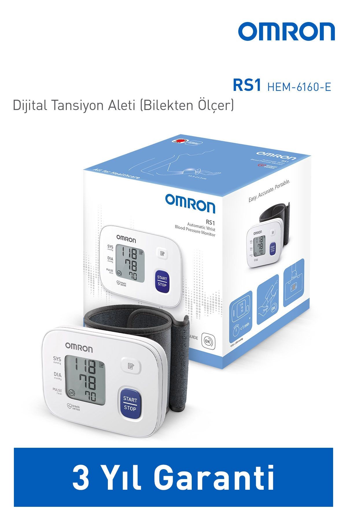 Omron Rs1  Kolay Taşınabilir Bilekten Ölçer Tansiyon Aleti