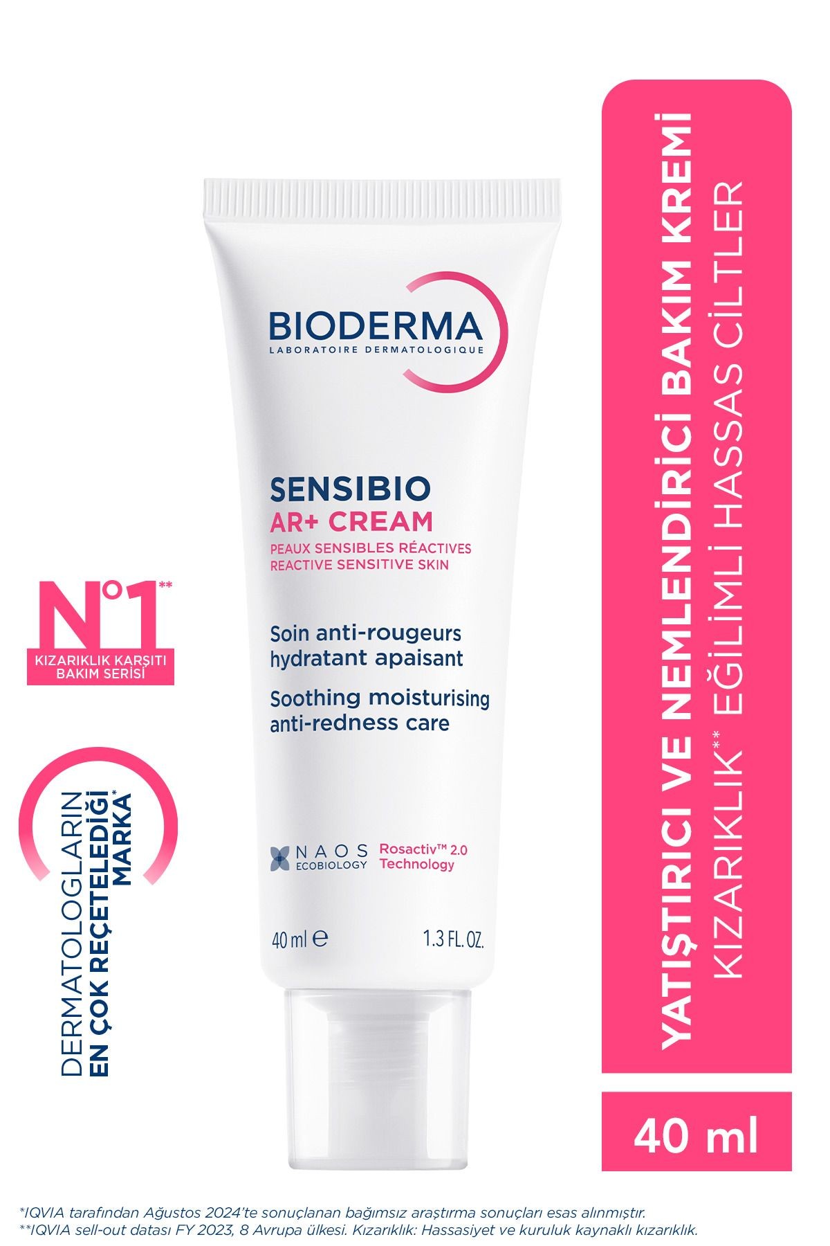 Bioderma Sensibio AR+ Rozasea Eğilimli Hassas Ciltler için Kızarıklık Karşıtı Nemlendirici Bakım Kremi 40 ml