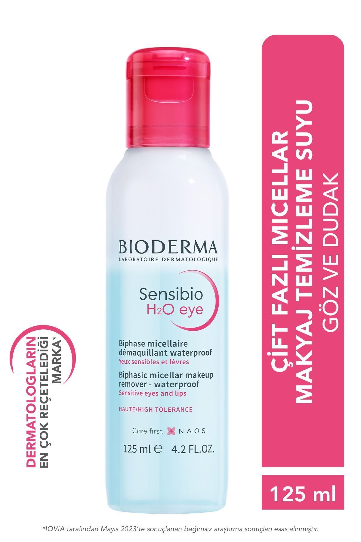Sensibio H2O Eye Çift Fazlı Göz, Dudak, Kirpik Micellar Makyaj Temizleyici Provitamin B5 125 ml