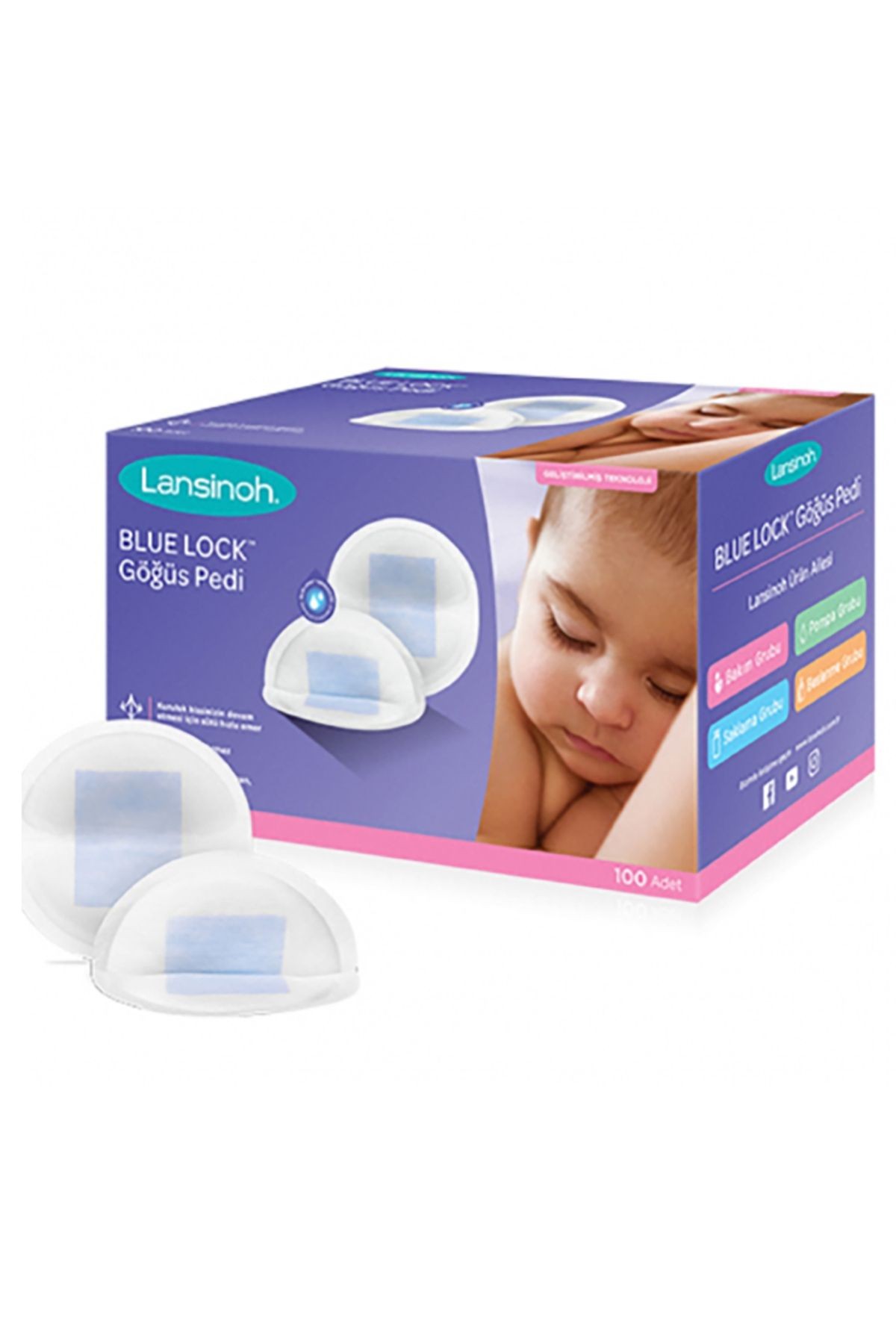 Lansinoh Blue Lock Göğüs Pedi 100lü