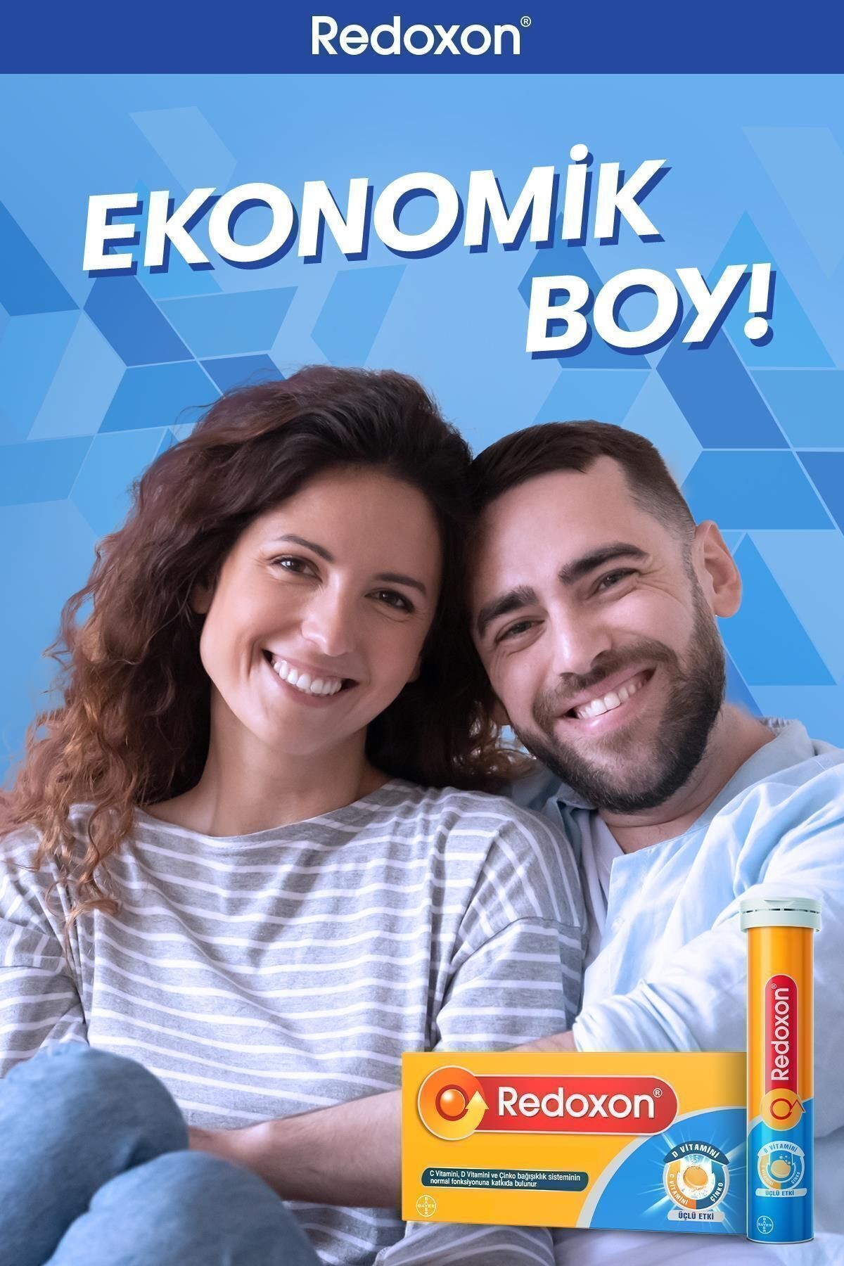 Redoxon Üçlü Etki Vitamin C,D ve Çinko İçeren 30 Efervesan