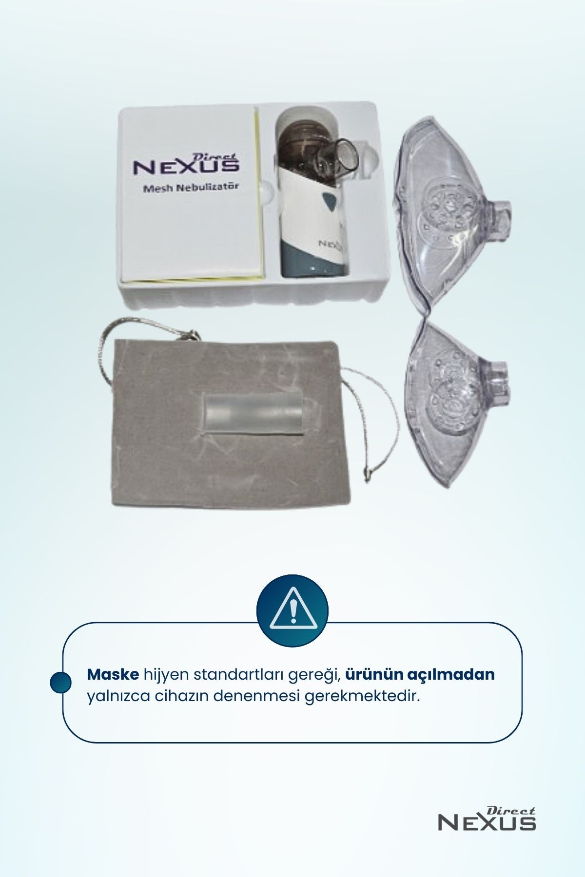 Direct NEXUS Yetişkinler Ve Çocuklar Için Şarj Edilebilir Taşınabilir Mesh Nebulizatör