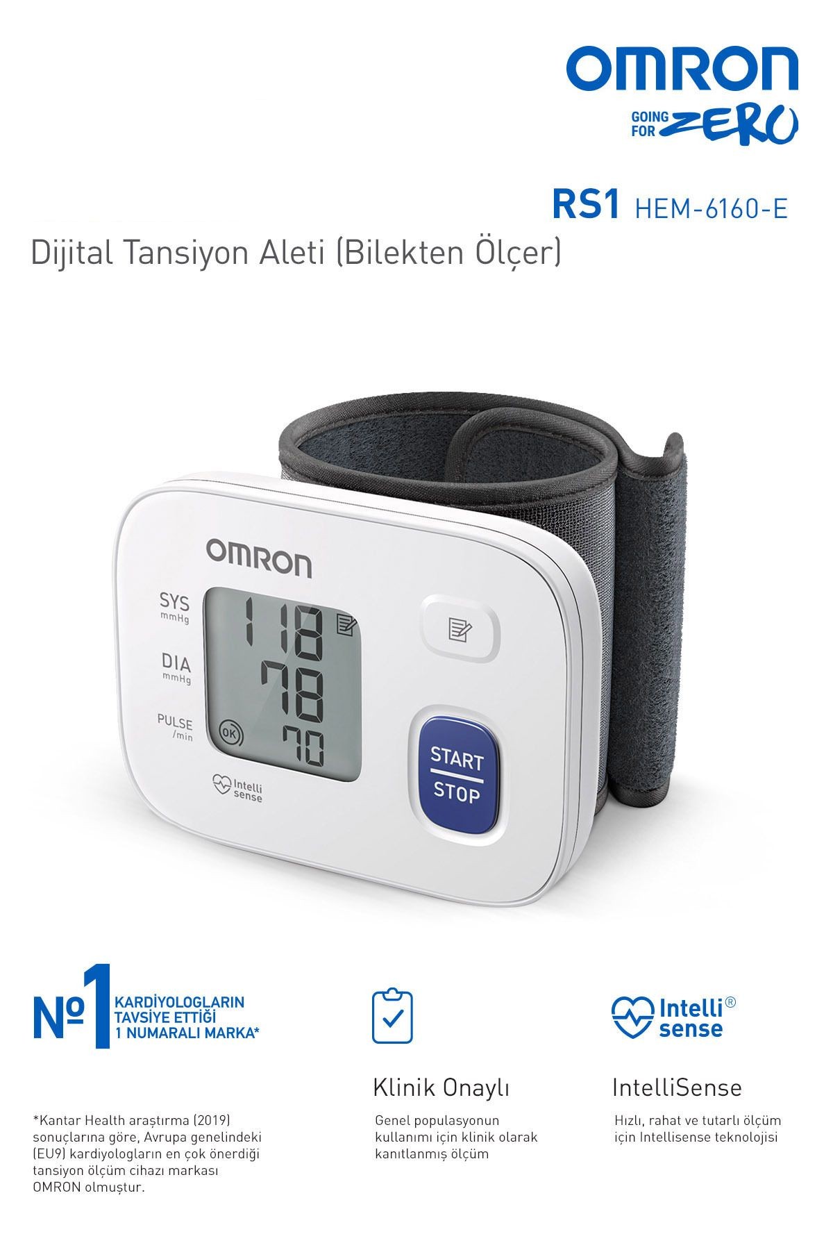 Omron Rs1  Kolay Taşınabilir Bilekten Ölçer Tansiyon Aleti
