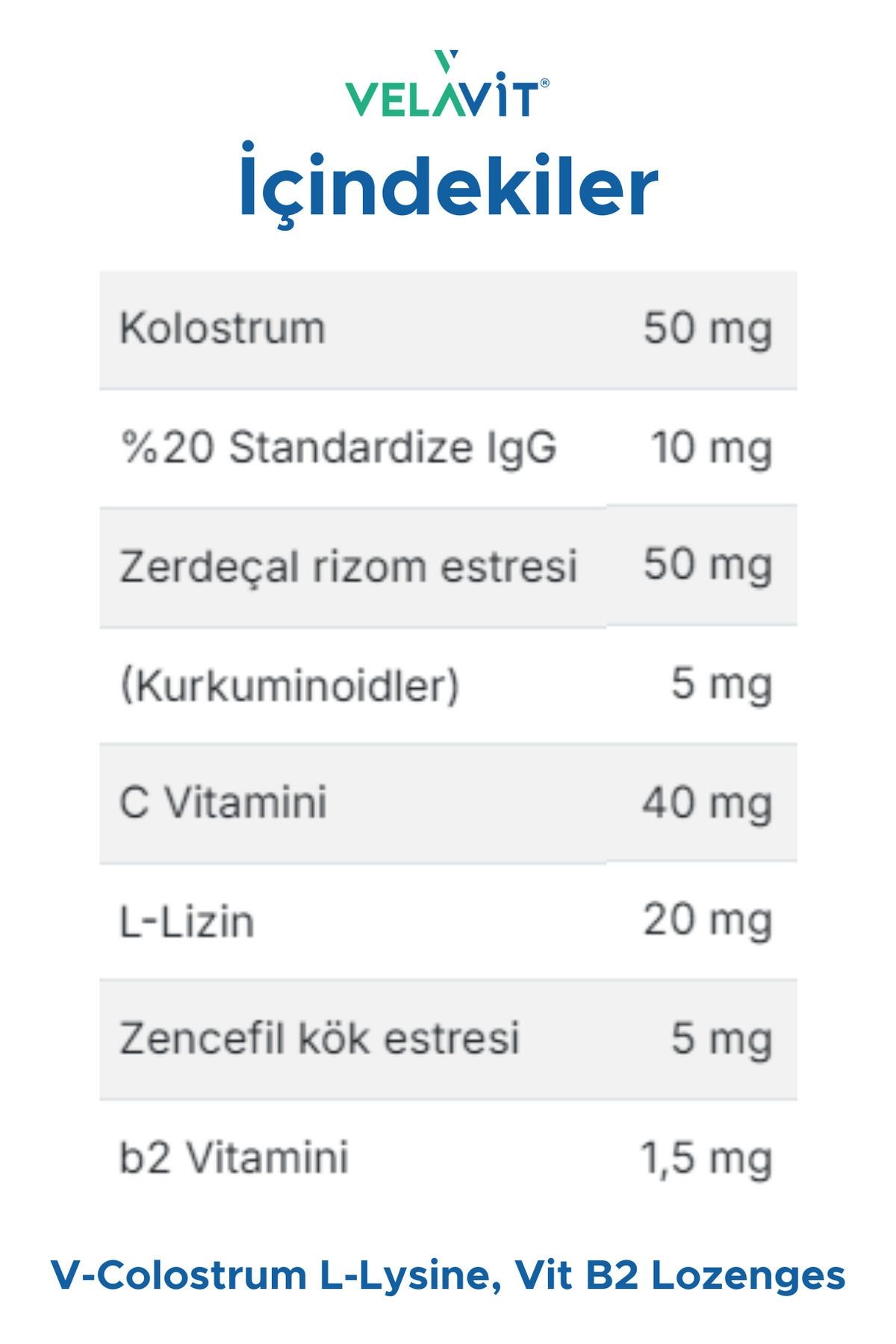 Velavit V- Colostrum With L-lysine Vitamin B2 Lozenges 15 Pastil
