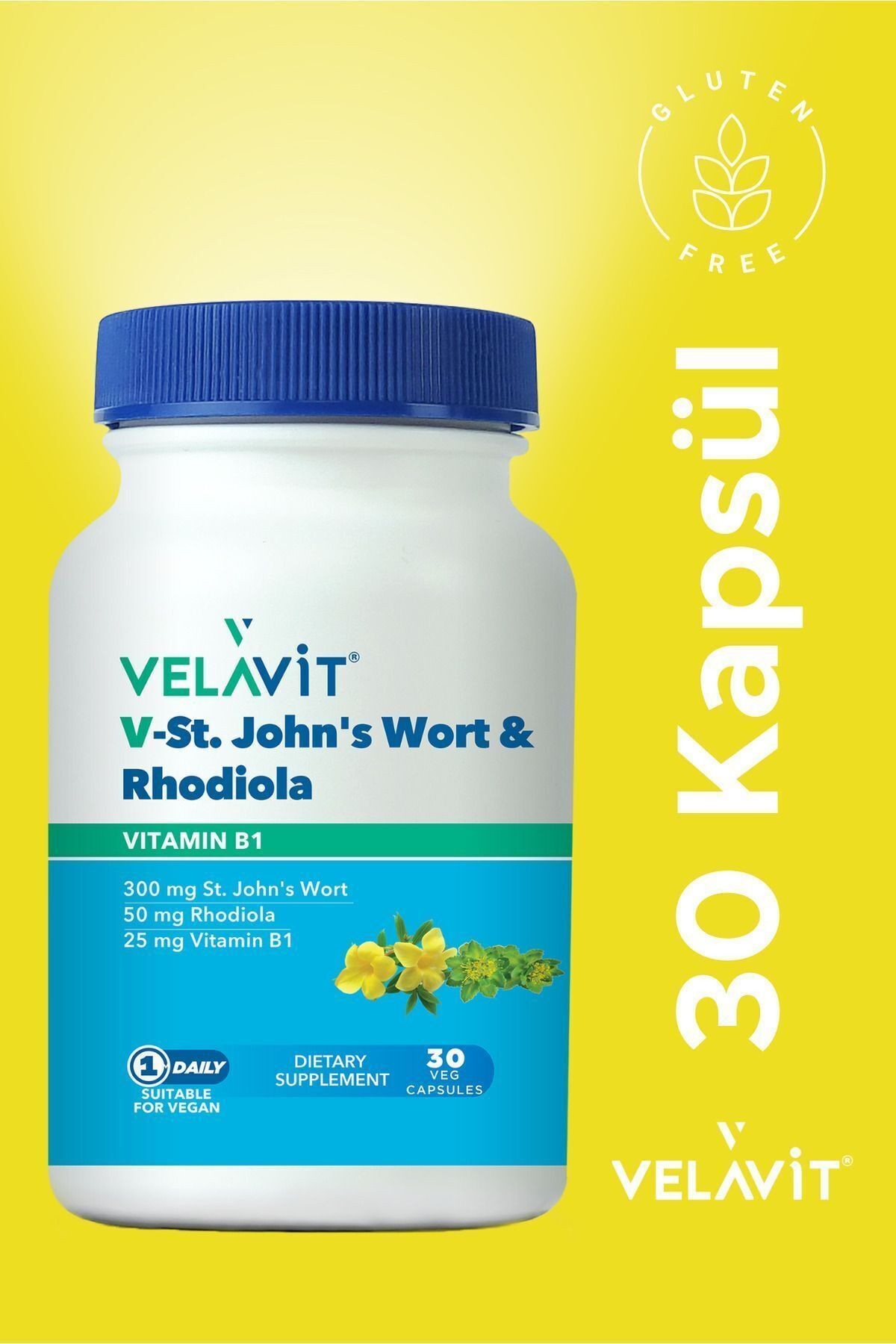 Velavit V-St. John’s Wort & Rhodiola 30 Kapsül