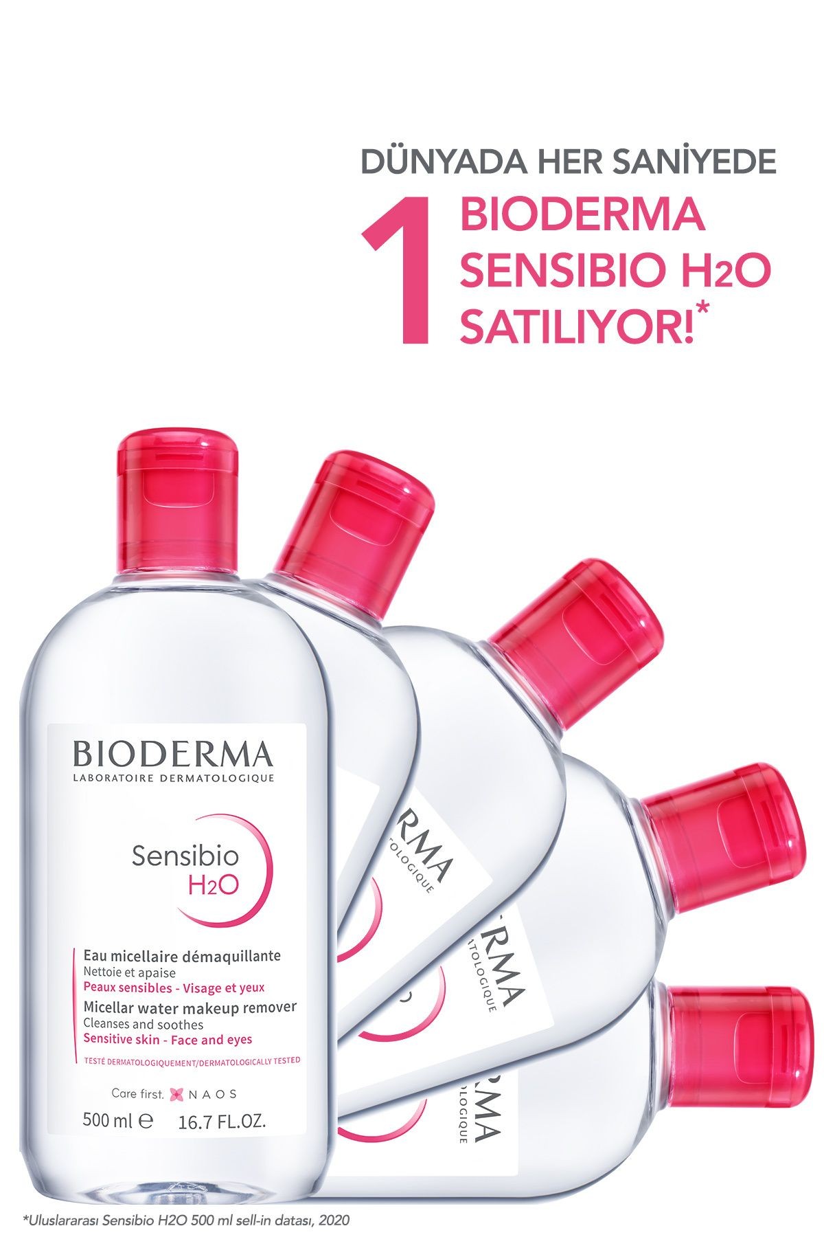 Bıoderma Sensibio H2O Micellar Makyaj Temizleme Suyu 2'li Set Hassas ve Tüm Ciltler Yüz ve Göz Çevresi 500 ml