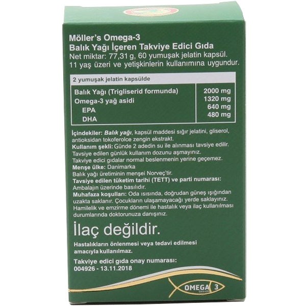 Möller's Omega-3 Balık Yağı Içeren 30 Kapsül
