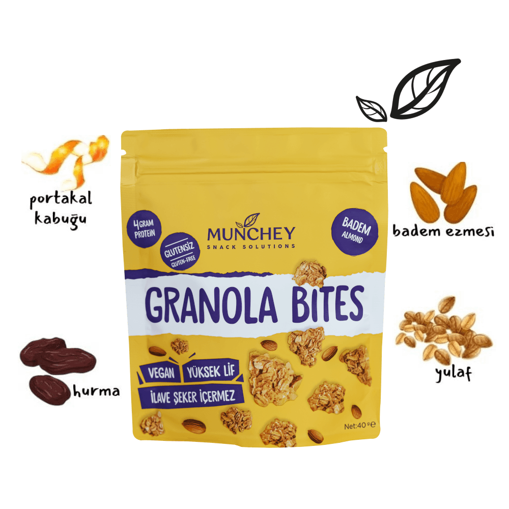 40gr 12'li Granola Bites Badem