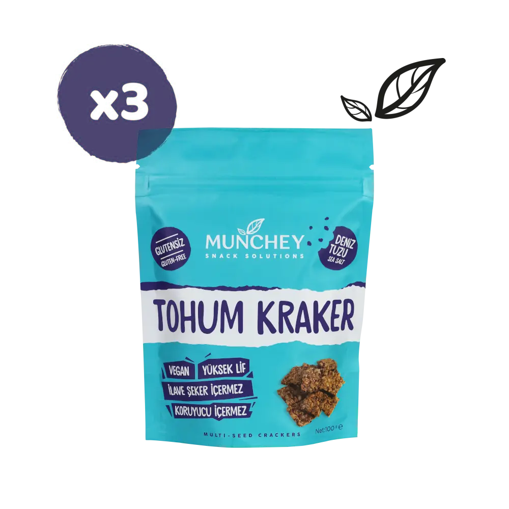 100gr 3'lü Deniz Tuzlu Tohum Kraker