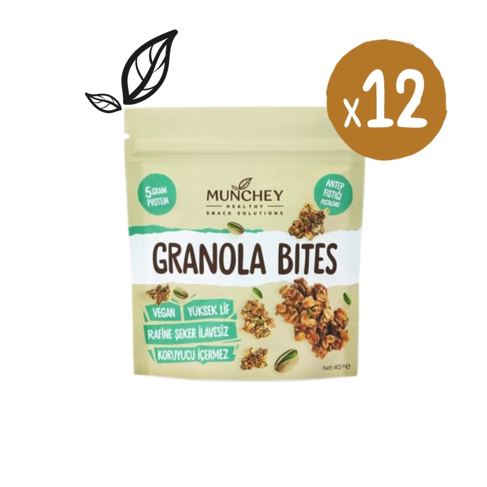 40gr 12'li Antep Fıstıklı Granola Bites