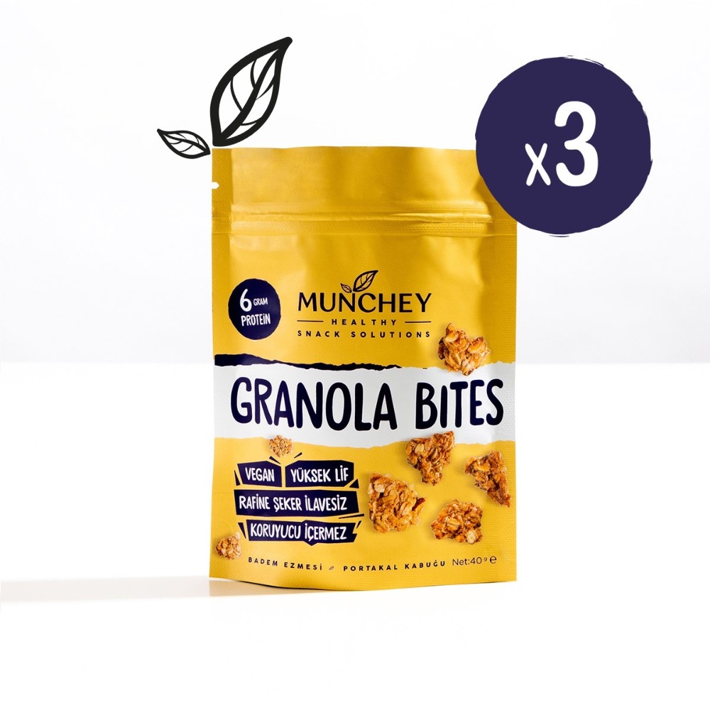 40gr 3'lü Granola Bites Badem