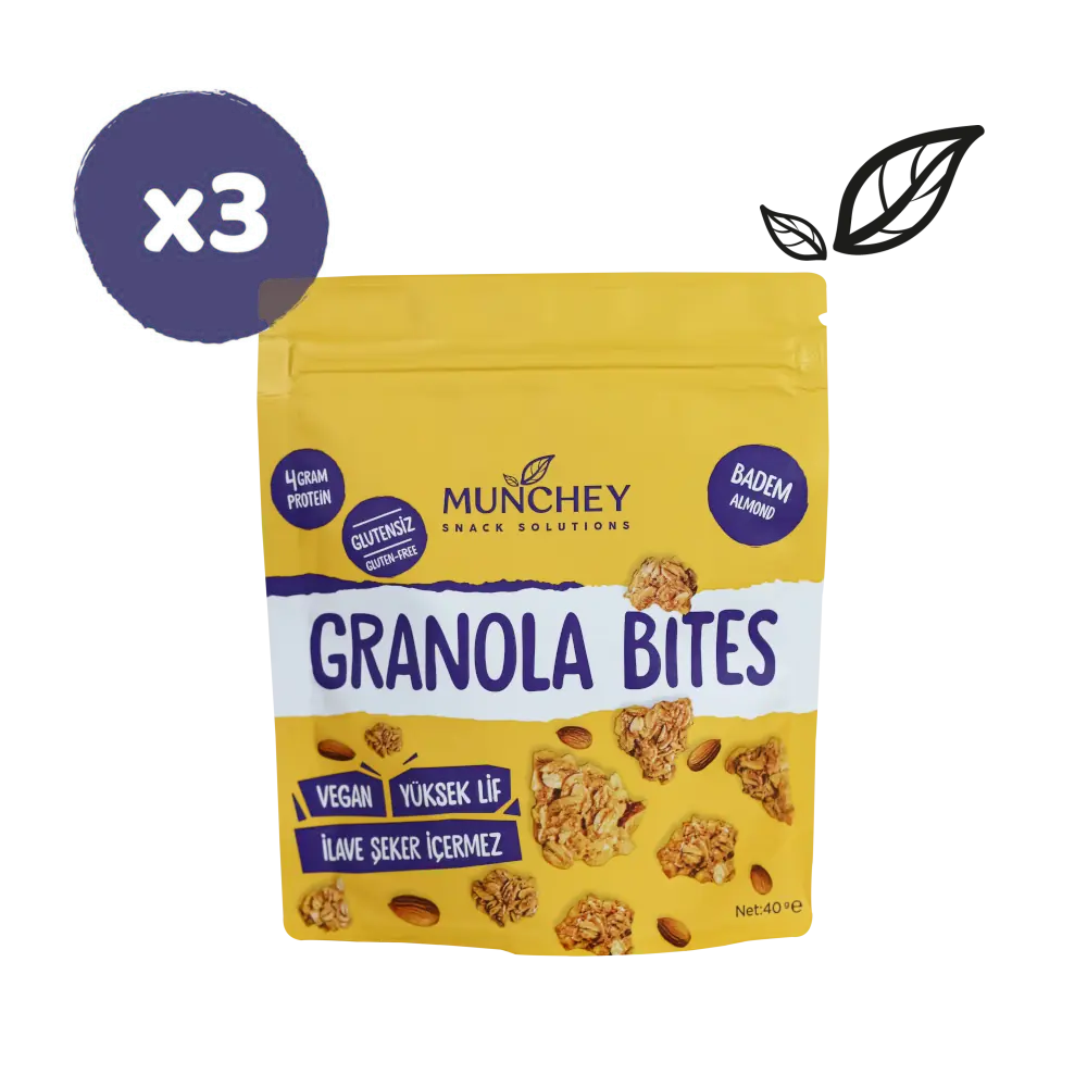 40gr 3'lü Granola Bites Badem