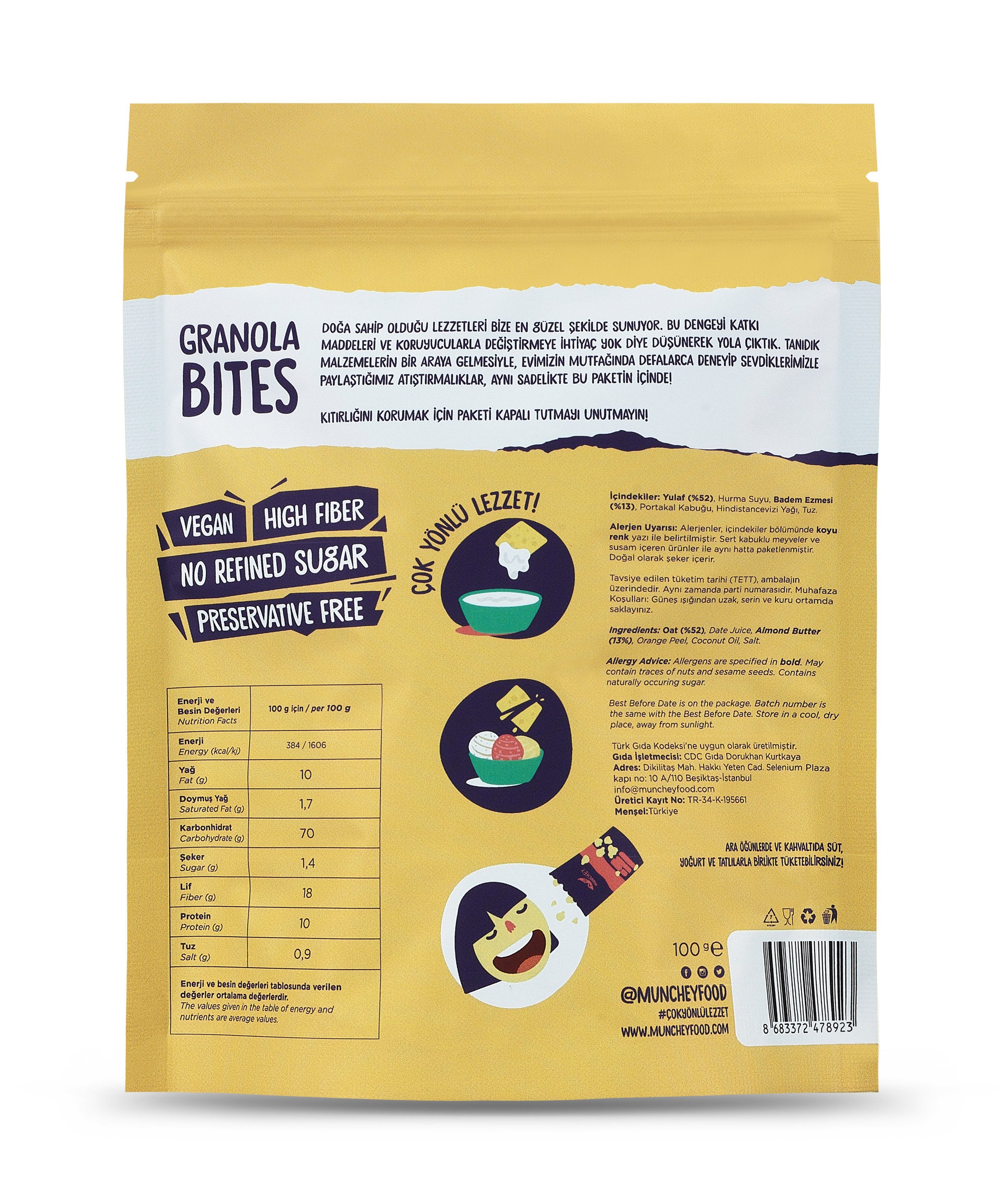 100gr 6'lı Granola Bites Badem