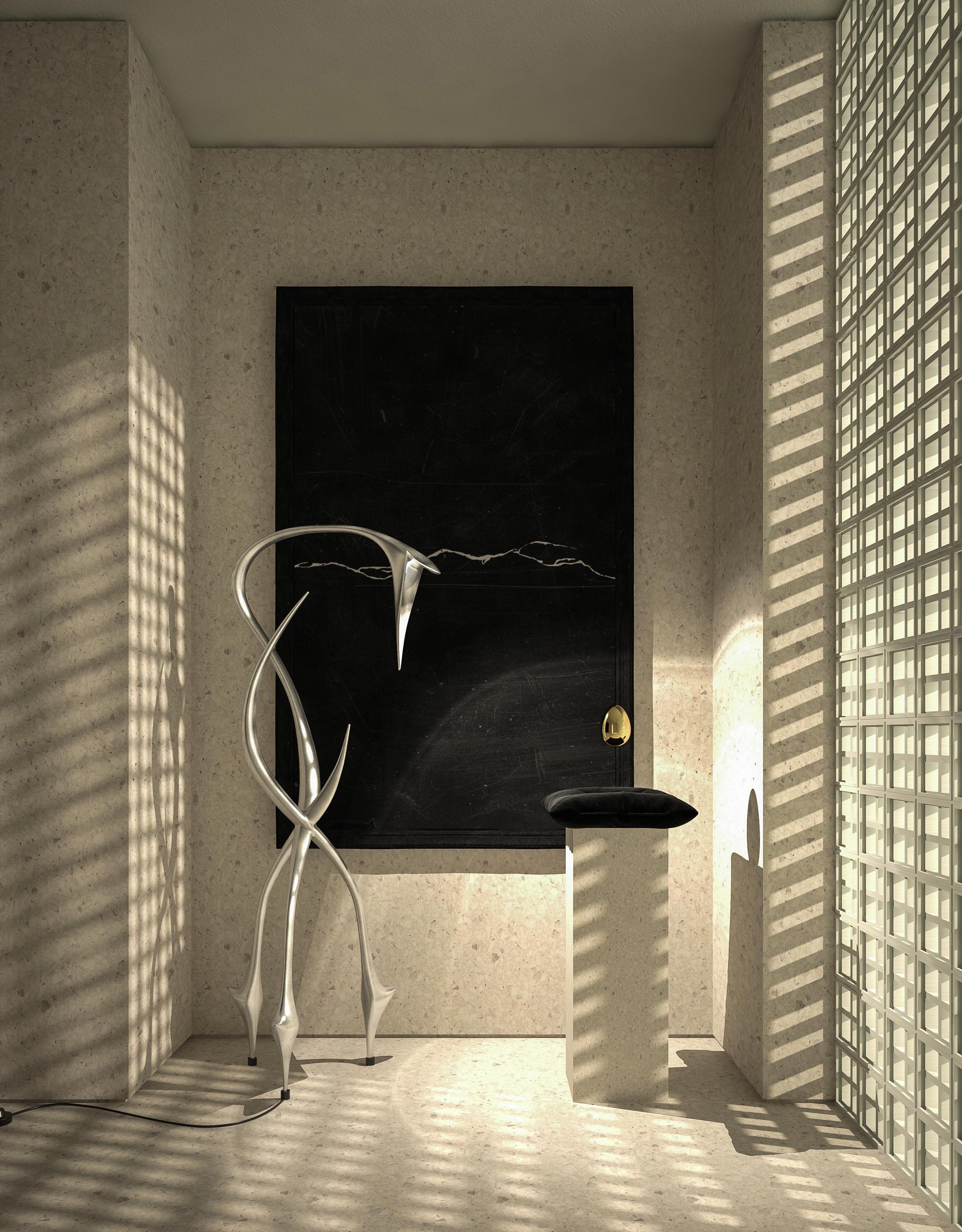 Pan / Silver Leaf / Floor Lamp